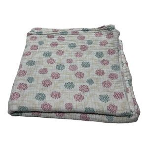 Aden & Anais Tea Collection Muslin Baby Blanket Pink Blue Flower Burst Fireworks